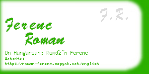 ferenc roman business card